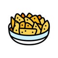 nachos mexican cuisine color icon vector illustration