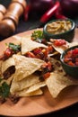 Nachos, mexican meal with tortilla chips Royalty Free Stock Photo