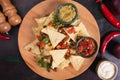 Nachos, mexican meal with tortilla chips Royalty Free Stock Photo