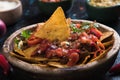 Nachos, mexican meal with tortilla chips