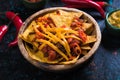 Nachos, mexican meal with tortilla chips Royalty Free Stock Photo