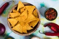 Nachos, mexican meal with tortilla chips