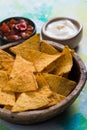 Nachos, mexican meal with tortilla chips Royalty Free Stock Photo