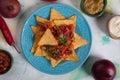 Nachos, mexican meal with tortilla chips