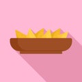 Nachos plate icon, flat style