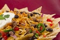 Nachos with Rice and Sour Cream Royalty Free Stock Photo