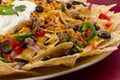 Nachos with Rice and Sour Cream Royalty Free Stock Photo