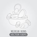 Nachos and salsa logo. Mexican traditional dish. Illustrations coloring