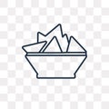 Nachos vector icon isolated on transparent background, linear Na