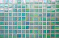 Nacreous green mosaic tile