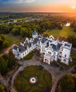 Nadasdladany, Hungary - Aerial panoramic view of the beautiful Nadasdy Mansion at the small village of Nadasdladany