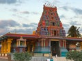 NADI FIJI- AUG, 8, 2018: oblique view of the colorful hindu temple in nadi, fiji Royalty Free Stock Photo