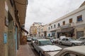 NADOR, MOROCCO - MAY 22, 2017: Old taxi cars in center of Nador. Is a coastal resort city and provincial capital in the