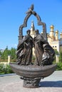 Monument in honor of Orthodox Saints Peter and Fevronia in the city of Nadym in northern Siberia