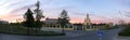 Nadym, Russia - June 20, 2008: the Panorama. The Church in the t