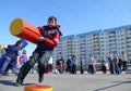 Nadym, Russia - May 17, 2008: Children's competitions in sport.