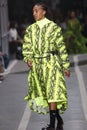 Nafissatou Thiam walks the runway during the Off-White show as part of Paris Fashion Week Womenswear Spring/Summer 2019