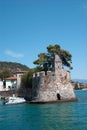 Nafpaktos Greece,port side lighthouse closeup Central