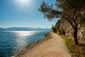 Nafplio, Greece. Walking path by the sea Royalty Free Stock Photo