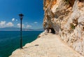 Nafplio, Greece. Walking path by the sea Royalty Free Stock Photo