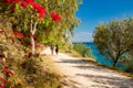 Nafplio, Greece. Walking path by the sea Royalty Free Stock Photo