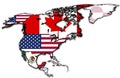 NAFTA countries map Royalty Free Stock Photo