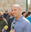 Naftali Bennett Campaigns in Jerusalem in 2015 Royalty Free Stock Photo