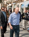 Naftali Bennett Campaigns in Jerusalem in 2015 Royalty Free Stock Photo