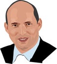 Naftali Bennett Portrait Vector Illustration Royalty Free Stock Photo