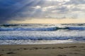 Nag's Head Beach in the morning with surfers