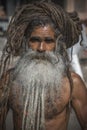 Naga Baba with Very Long Hair at Procession in Kumbhmela,Nasik,Maharashtra,India