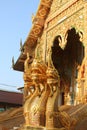 Naga in front of the temple in the north of Thailand