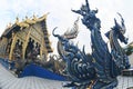 The Naga Ladder Sculpture front of chapel at Wat Rong Suea Ten temple.