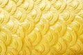 Naga scale patterns gold yellow abstract for background Royalty Free Stock Photo