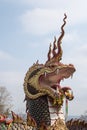 Naga or serpent statue in Wat Tham Pha Keong.