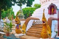 The Naga serpents in Wat Ket Karam, Chiang Mai, Thailand Royalty Free Stock Photo