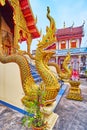 The Naga serpents of Wat Chai Mongkhon Temple, Lamphun, Thailand