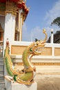 Naga at staircase in Thai Temple Royalty Free Stock Photo