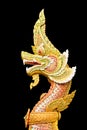 The Naga statue isolate on black background Royalty Free Stock Photo