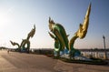 Naga Statue in Nong Khai on Mekong River, Thailand Royalty Free Stock Photo