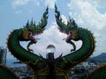 Naga statues and beautiful glass balls