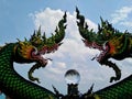 Naga statues and beautiful glass balls