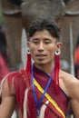 Naga Tribal Man with Unique earrings at Hornbill festival , Nagaland,India on 1st Dec 2013
