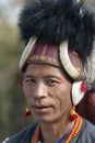 Naga Tribal warrior portrait at Hornbill festival,Kohima,Nagaland,India on 1st December 2013