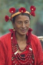 NAGALAND, INDIA, January 2000, Naga tribal lady portrait, Hornbill festival Royalty Free Stock Photo