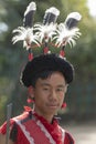 NAGALAND, INDIA, January 2000, Young Naga portrait, Hornbill festival Royalty Free Stock Photo