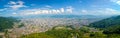 Nagano City, Japan with cityscape panorama at dusk from Asahi Mountain