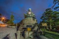 Nure Botoke (Wet Jizo) Bodhisattva Seated bronze statue of Jizo-Bosatsu protects the temple from fire, Zenko-ji Temple complex in