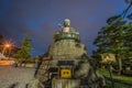 Nure Botoke (Wet Jizo) Bodhisattva Seated bronze statue of Jizo-Bosatsu protects the temple from fire, Zenko-ji Temple complex in