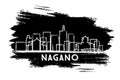 Nagano Japan City Skyline Silhouette. Hand Drawn Sketch. Business Travel and Tourism Concept with Modern Architecture Royalty Free Stock Photo